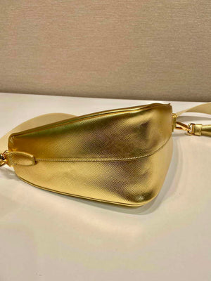 Prada Leather Prada Triangle shoulder bag 1BH190 Gold - Default Title - View 5