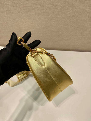 Prada Leather Prada Triangle shoulder bag 1BH190 Gold - Default Title - View 7
