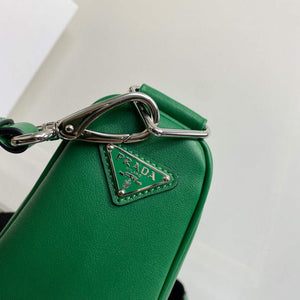 Prada Leather Prada Triangle shoulder bag 1BH190 Green - Default Title - View 6