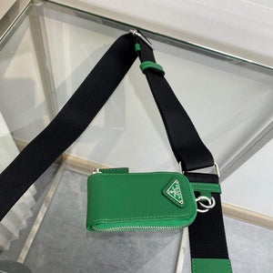 Prada Leather Prada Triangle shoulder bag 1BH190 Green - Default Title - View 9