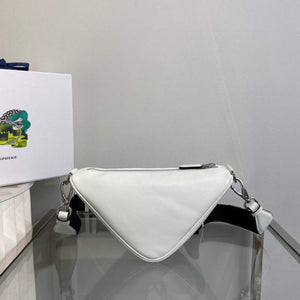 Prada Leather Prada Triangle shoulder bag 1BH190 White - Default Title - View 2
