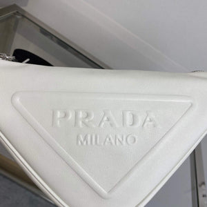 Prada Leather Prada Triangle shoulder bag 1BH190 White - Default Title - View 4