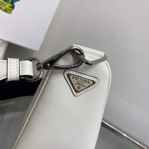 Prada Leather Prada Triangle shoulder bag 1BH190 White - Default Title - View 6