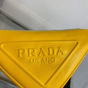 Prada Leather Prada Triangle shoulder bag 1BH190 Yellow - Default Title - View 4