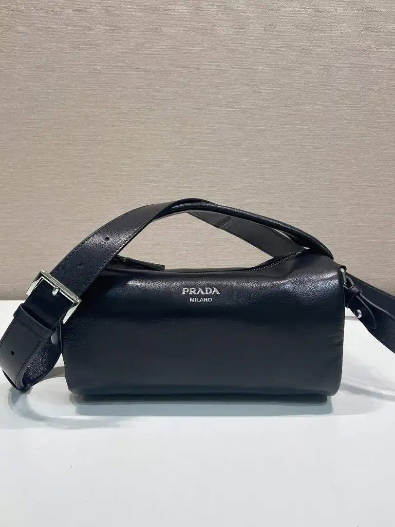 Prada leather shoulder bag 2VH188 Black