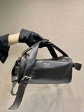 Prada leather shoulder bag 2VH188 Dark Brown