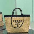 Prada Medium crochet and leather tote bag 1BG499 Black - Default Title - View 1