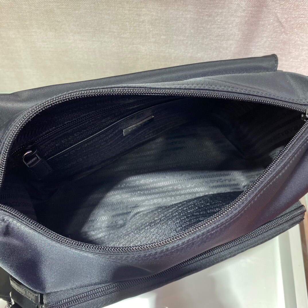 Prada Medium Nylon Shoulder Bag 1BD671 Black