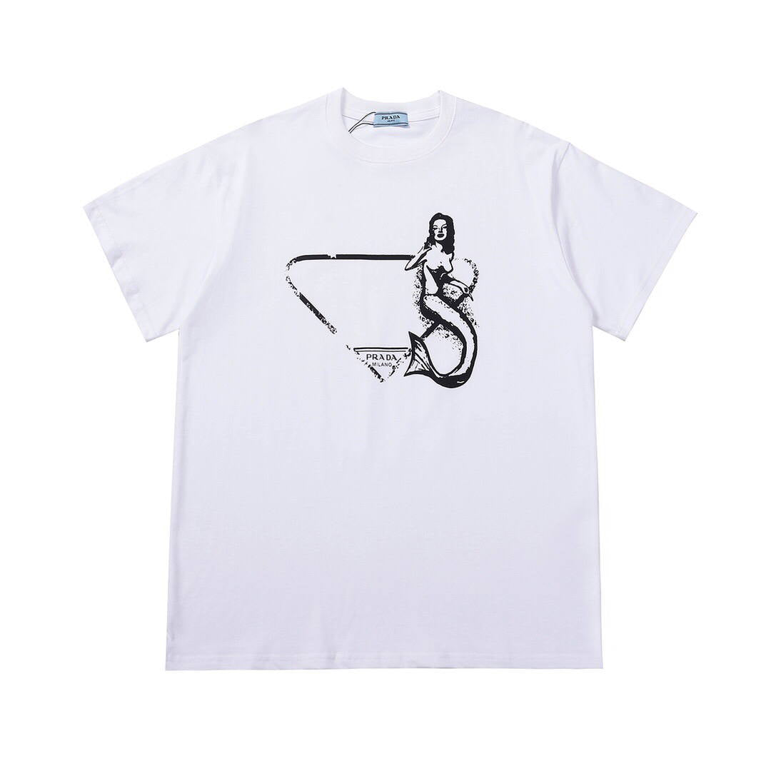 Prada Women Men T-shirts Designer Prada Short sleeve Clothing P80101