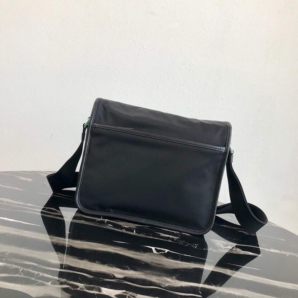 Prada Nylon and Saffiano Leather Bag with Strap 2VD769 Black