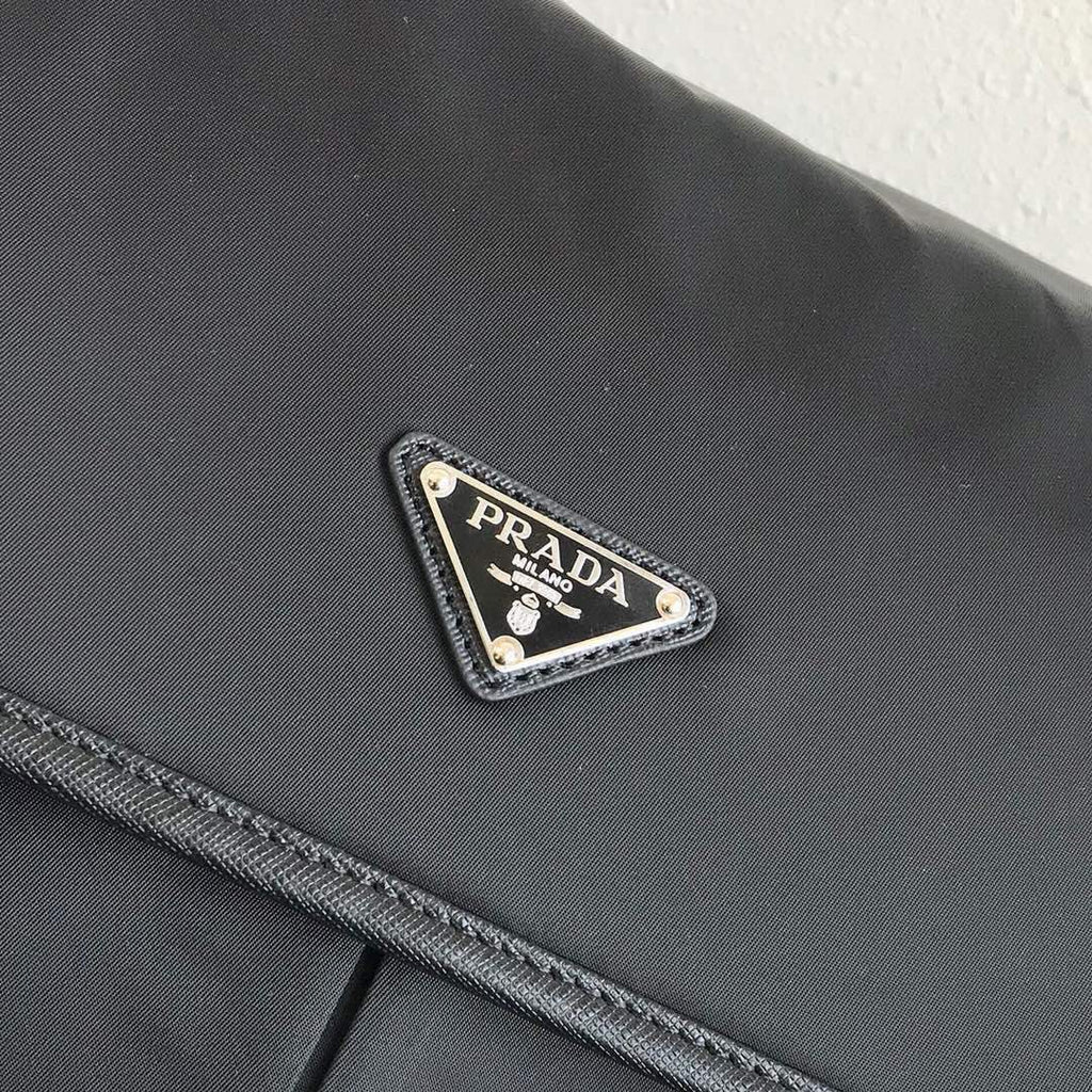 Prada Nylon and Saffiano Leather Bag with Strap 2VD769 Black