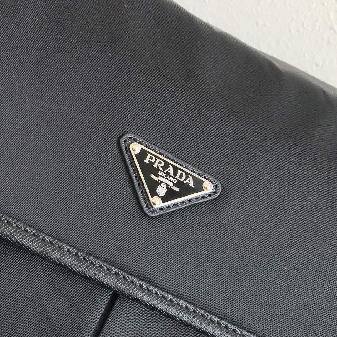 Prada Nylon and Saffiano Leather Bag with Strap 2VD769 Black