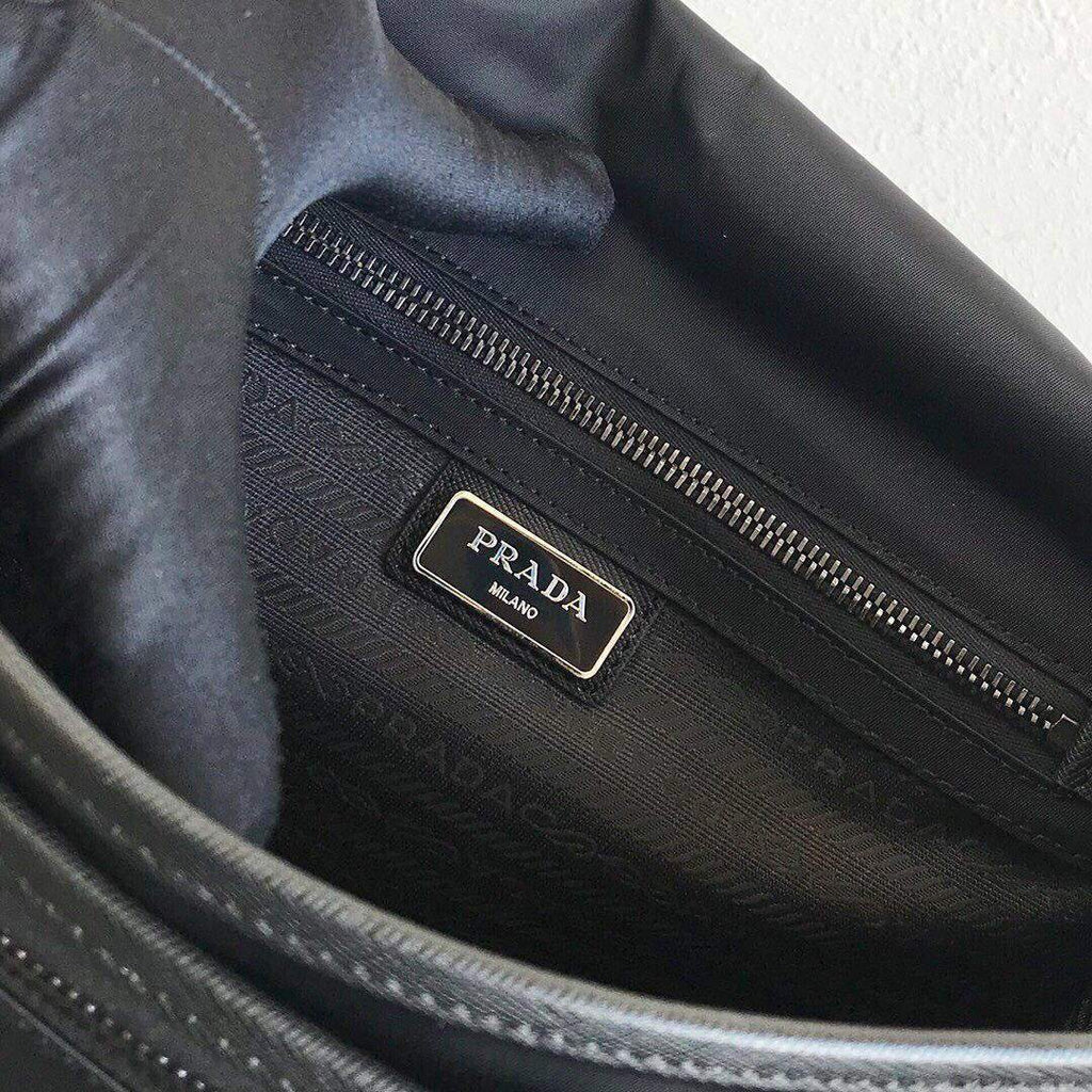 Prada Nylon and Saffiano Leather Bag with Strap 2VD769 Black
