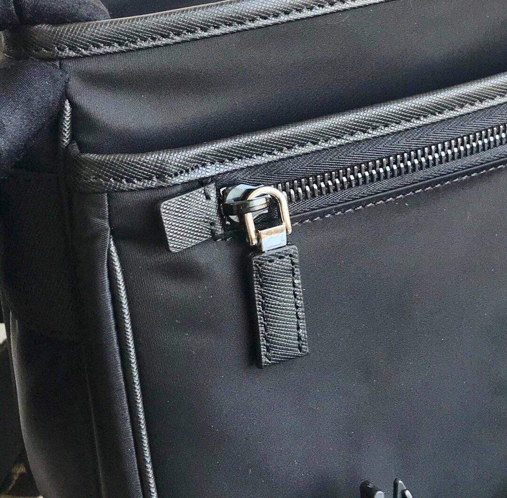 Prada Nylon and Saffiano Leather Bag with Strap 2VD769 Black
