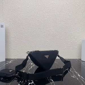 Prada Nylon Prada Triangle shoulder bag 1BH190 Black - Default Title - View 3
