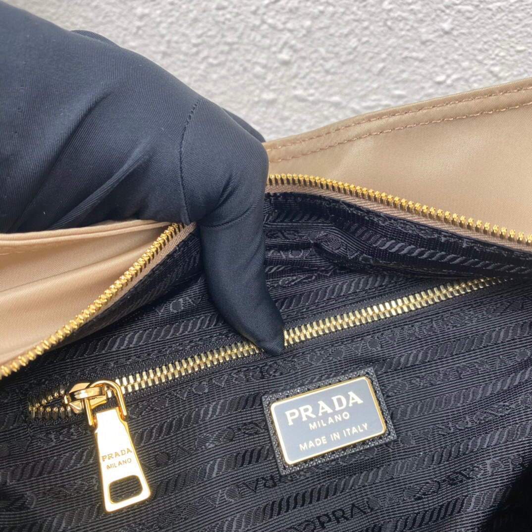 Prada Nylon Vintage Chain Stray Bag 1BD625 Apricot