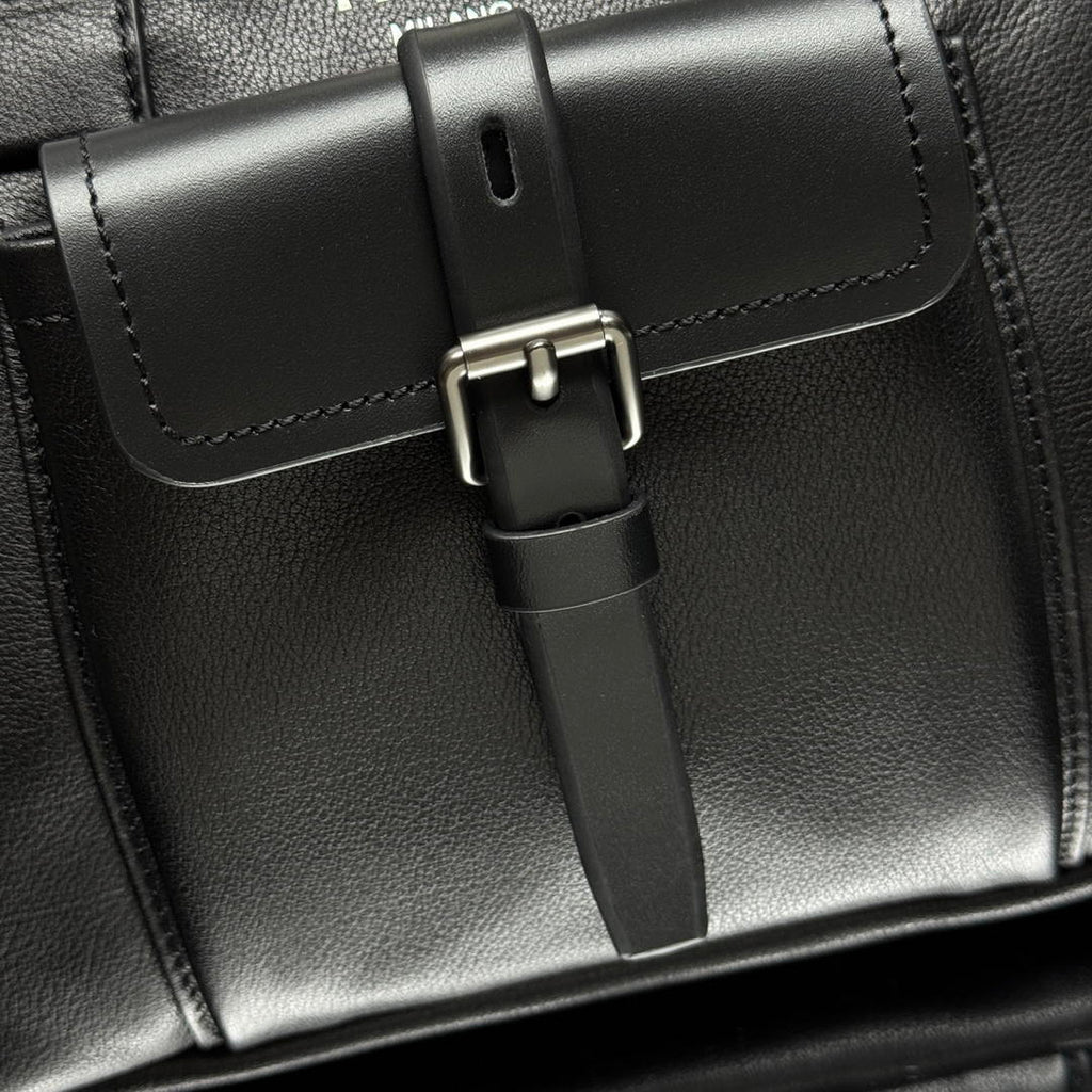 Prada Route medium leather tote bag 1BG660 Black