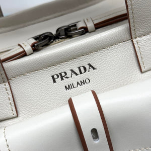 Prada Route medium leather tote bag 1BG660 White - Default Title - View 6