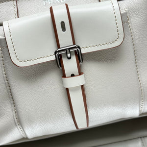 Prada Route medium leather tote bag 1BG660 White - Default Title - View 7
