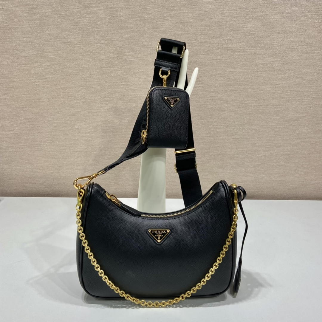 Prada Re-Edition 2005 Saffiano leather Bag 1BH204 in Black - Default Title - View 1