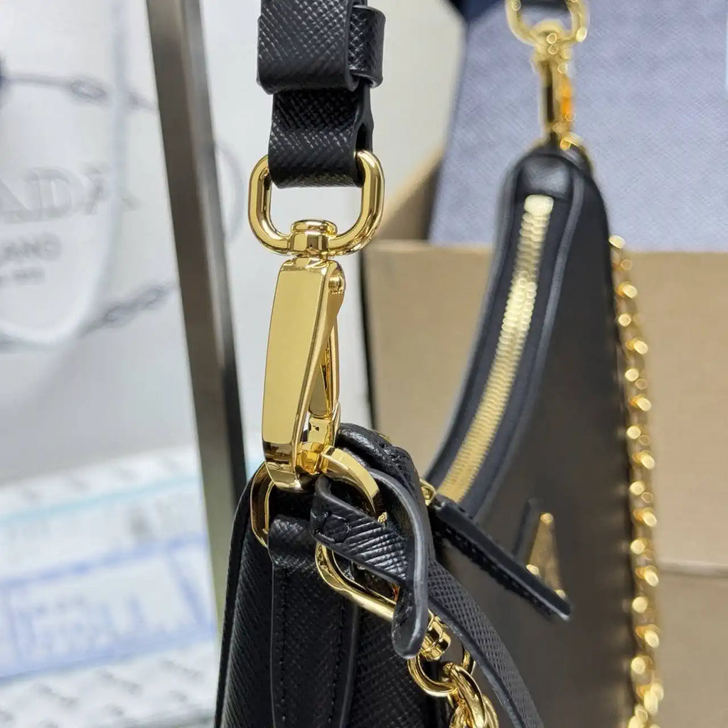 Prada Re-Edition Saffiano leather mini-bag 1BC204 Black