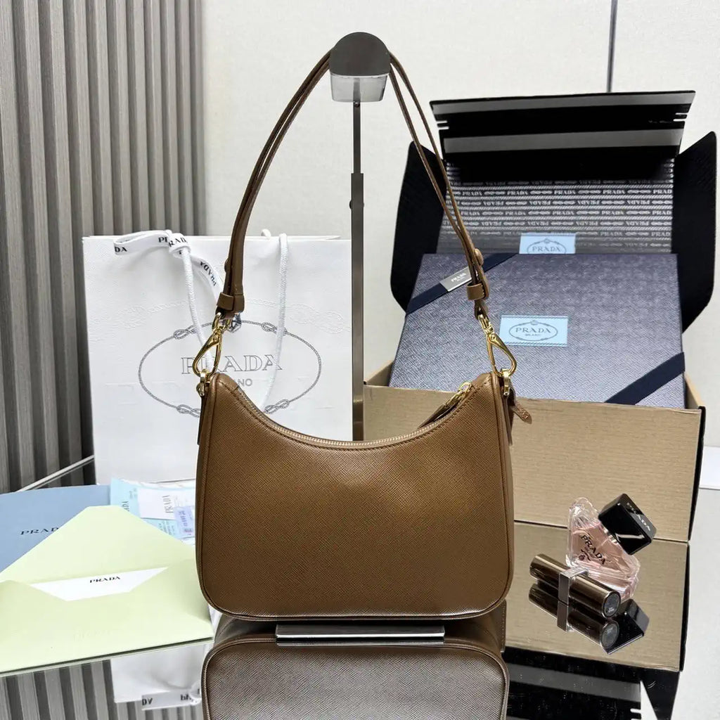 Prada Re-Edition Saffiano leather mini-bag 1BC204 Brown