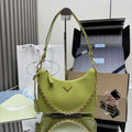 Prada Re-Edition Saffiano leather mini-bag 1BC204 Lemon Green