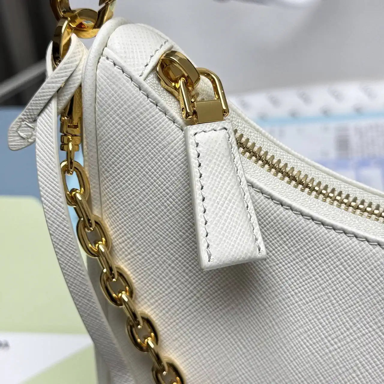 Prada Re-Edition Saffiano leather mini-bag 1BC204 White