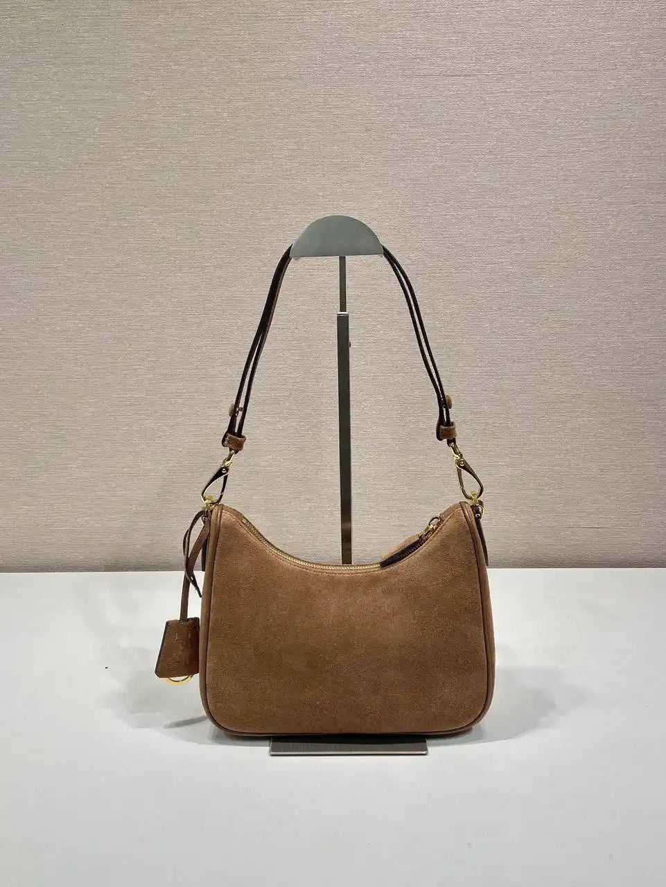 Prada Re-Edition Suede leather mini-bag 1BC204 Brown