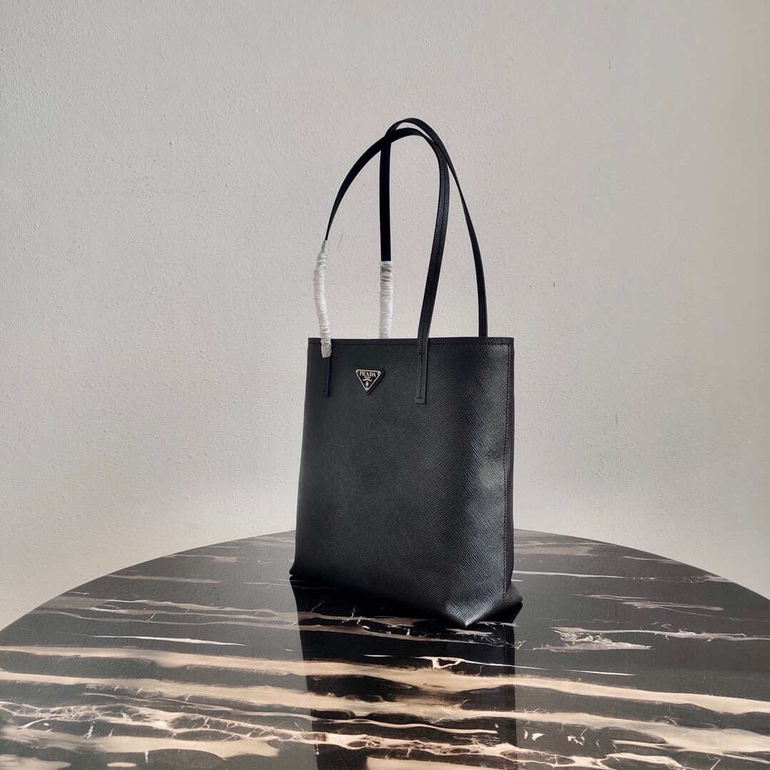 Prada Saffiano Leather 1BG342 Tote Black - Default Title - View 2