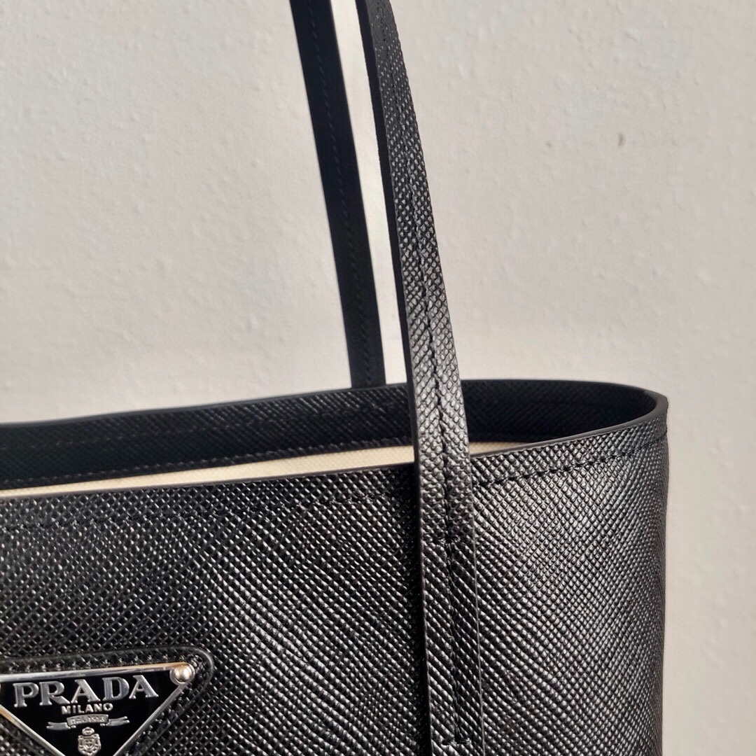 Prada Saffiano Leather 1BG342 Tote Black - Default Title - View 5