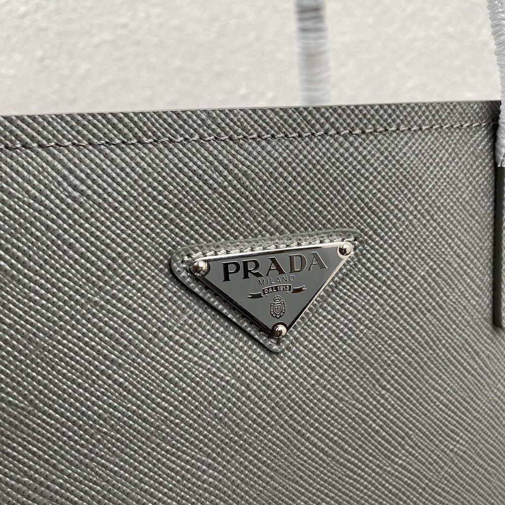 Prada Saffiano Leather 1BG342 Tote Gray