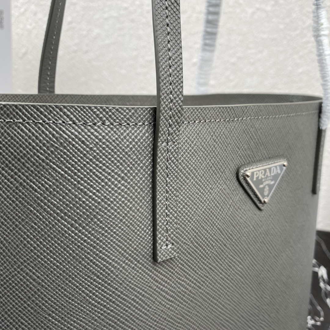 Prada Saffiano Leather 1BG342 Tote Gray