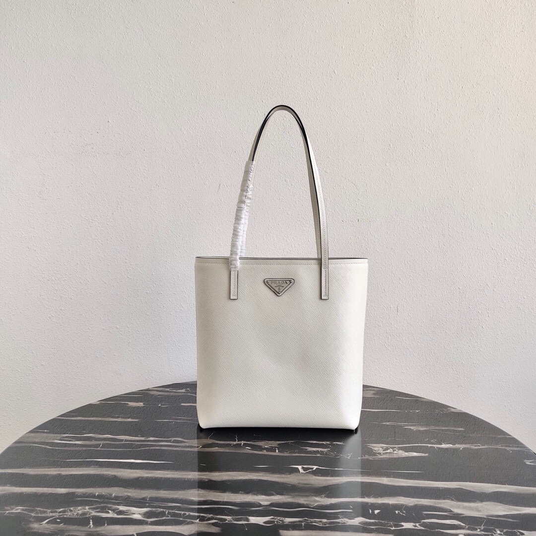 Prada Saffiano Leather 1BG342 Tote Gray