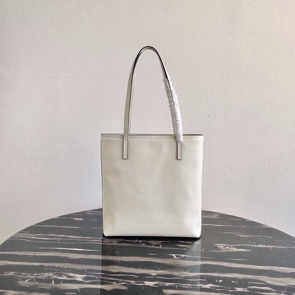Prada Saffiano Leather 1BG342 Tote White