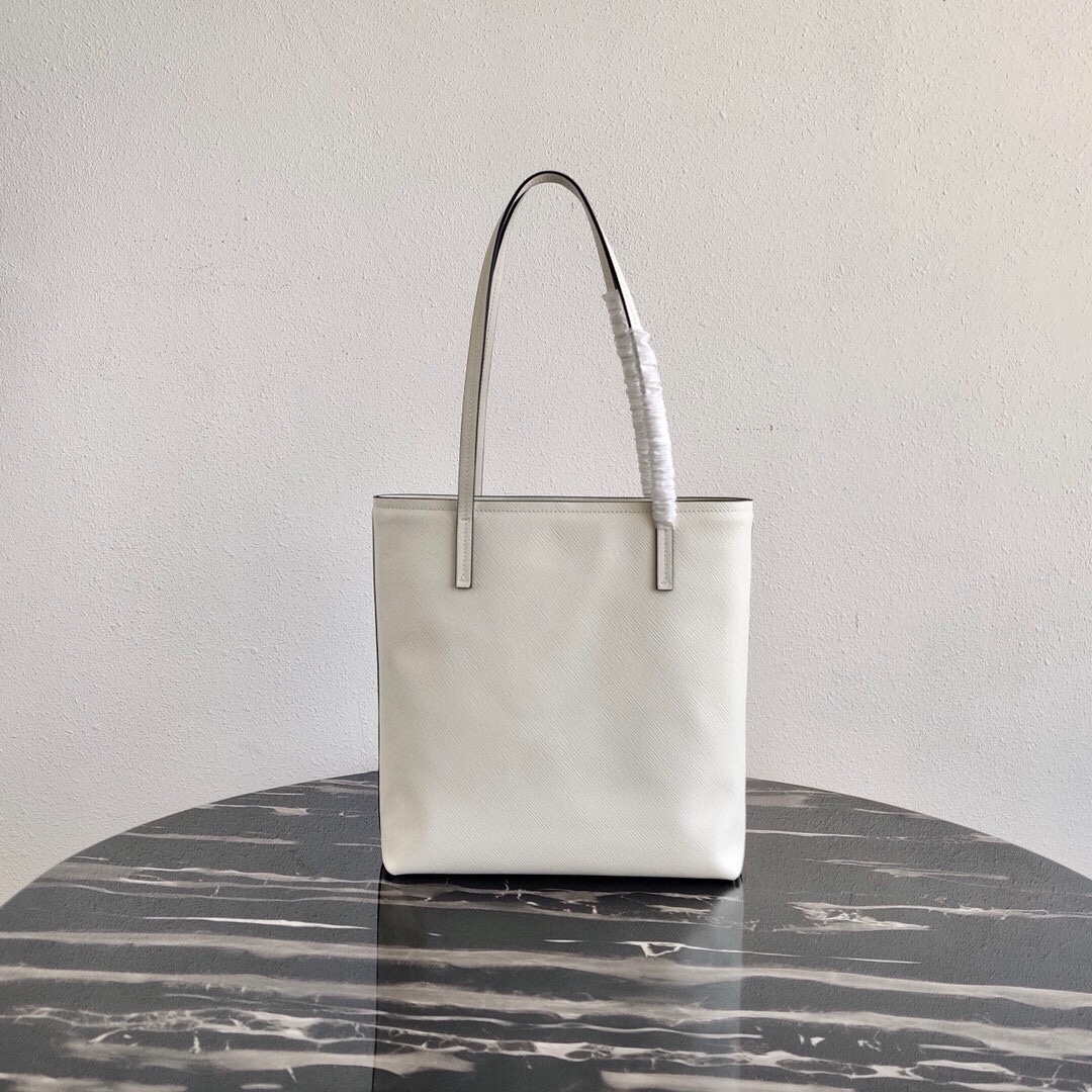 Prada Saffiano Leather 1BG342 Tote White