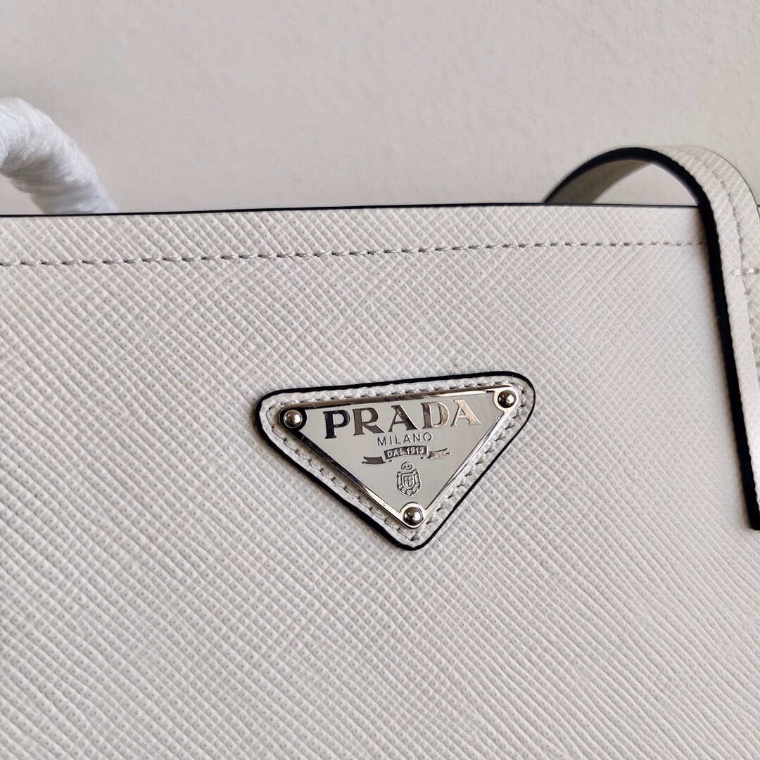 Prada Saffiano Leather 1BG342 Tote White