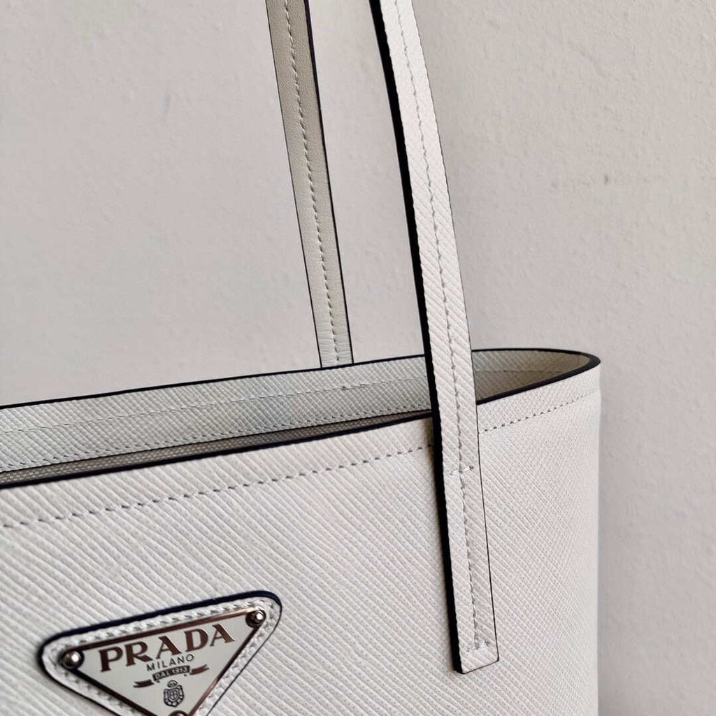 Prada Saffiano Leather 1BG342 Tote White
