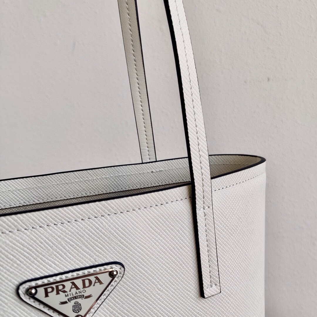 Prada Saffiano Leather 1BG342 Tote White