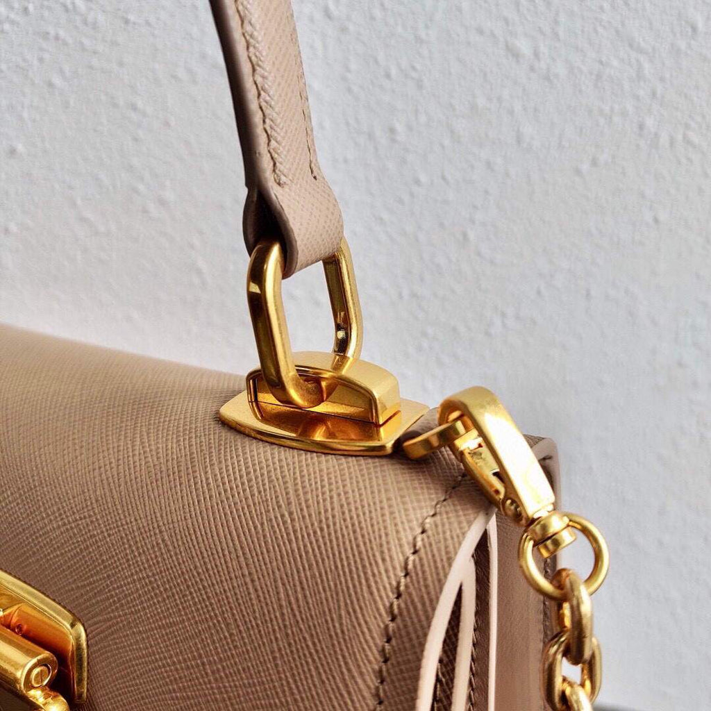 Prada Saffiano Leather Symbole Bag 1BN021 Apricot