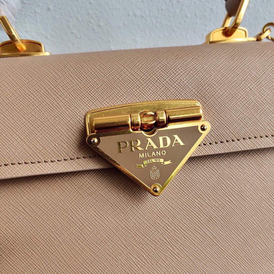 Prada Saffiano Leather Symbole Bag 1BN021 Apricot