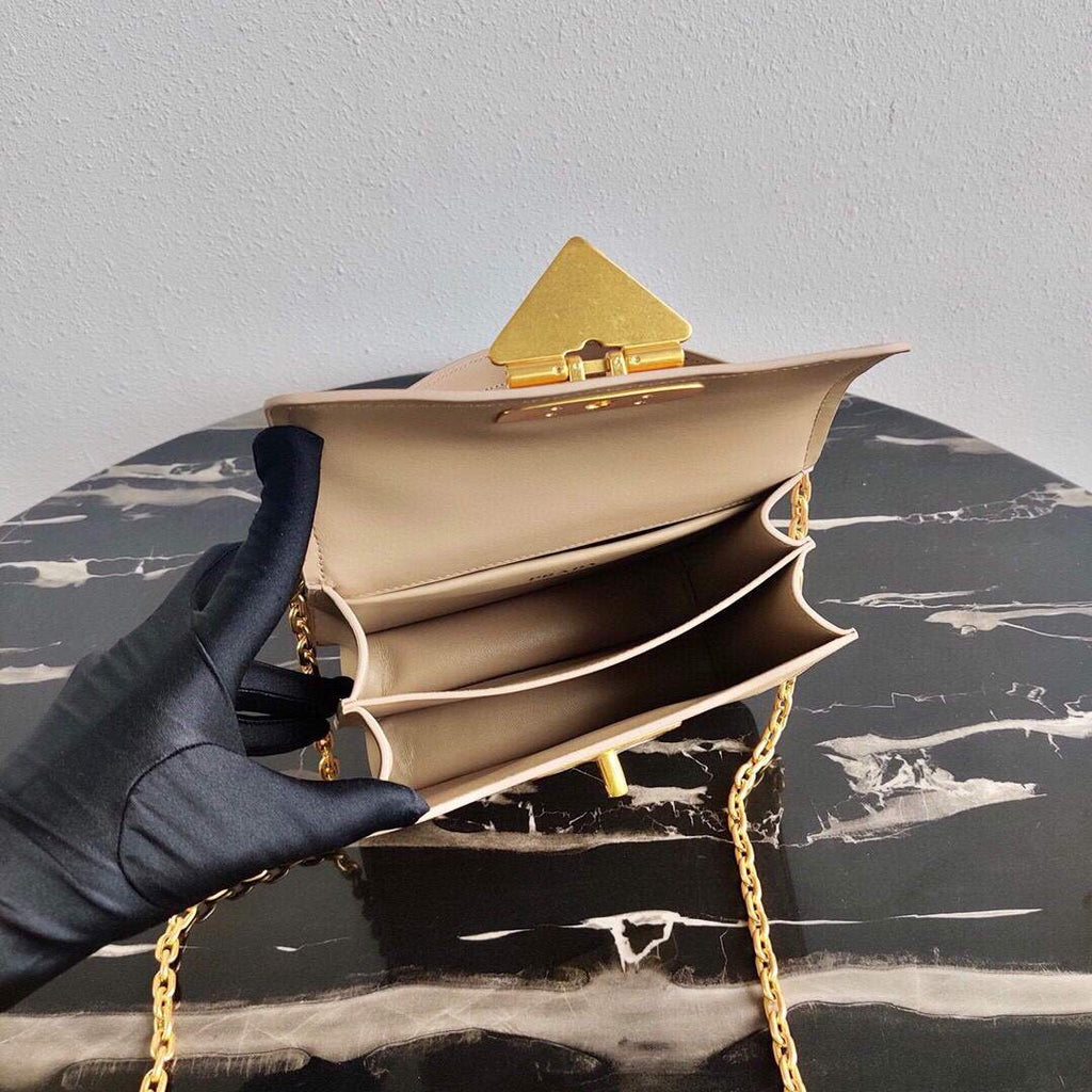 Prada Saffiano Leather Symbole Bag 1BN021 Apricot
