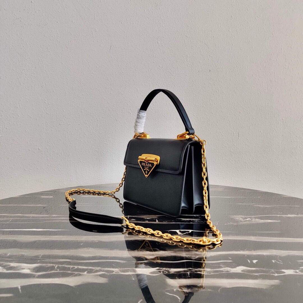 Prada Saffiano Leather Symbole Bag 1BN021 Black