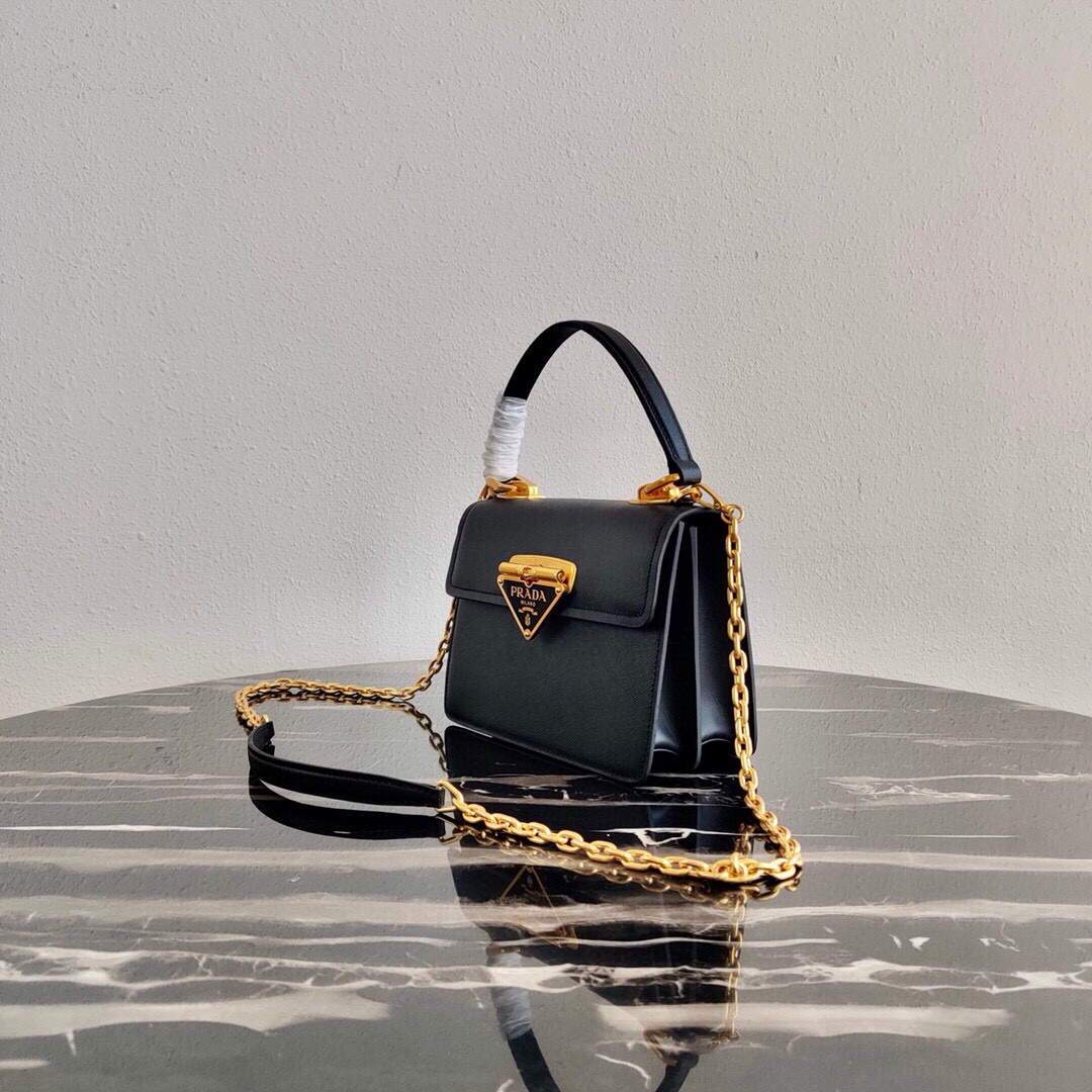 Prada Saffiano Leather Symbole Bag 1BN021 Black