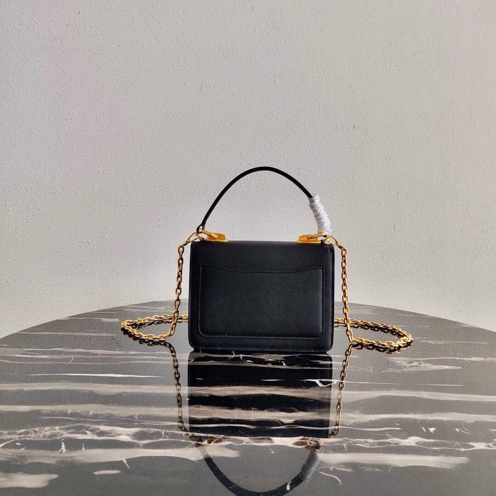 Prada Saffiano Leather Symbole Bag 1BN021 Black