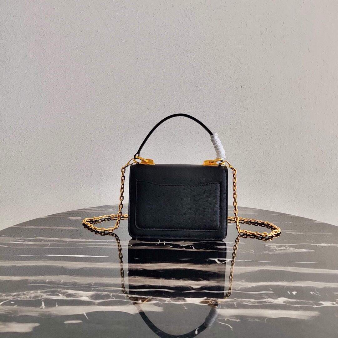 Prada Saffiano Leather Symbole Bag 1BN021 Black