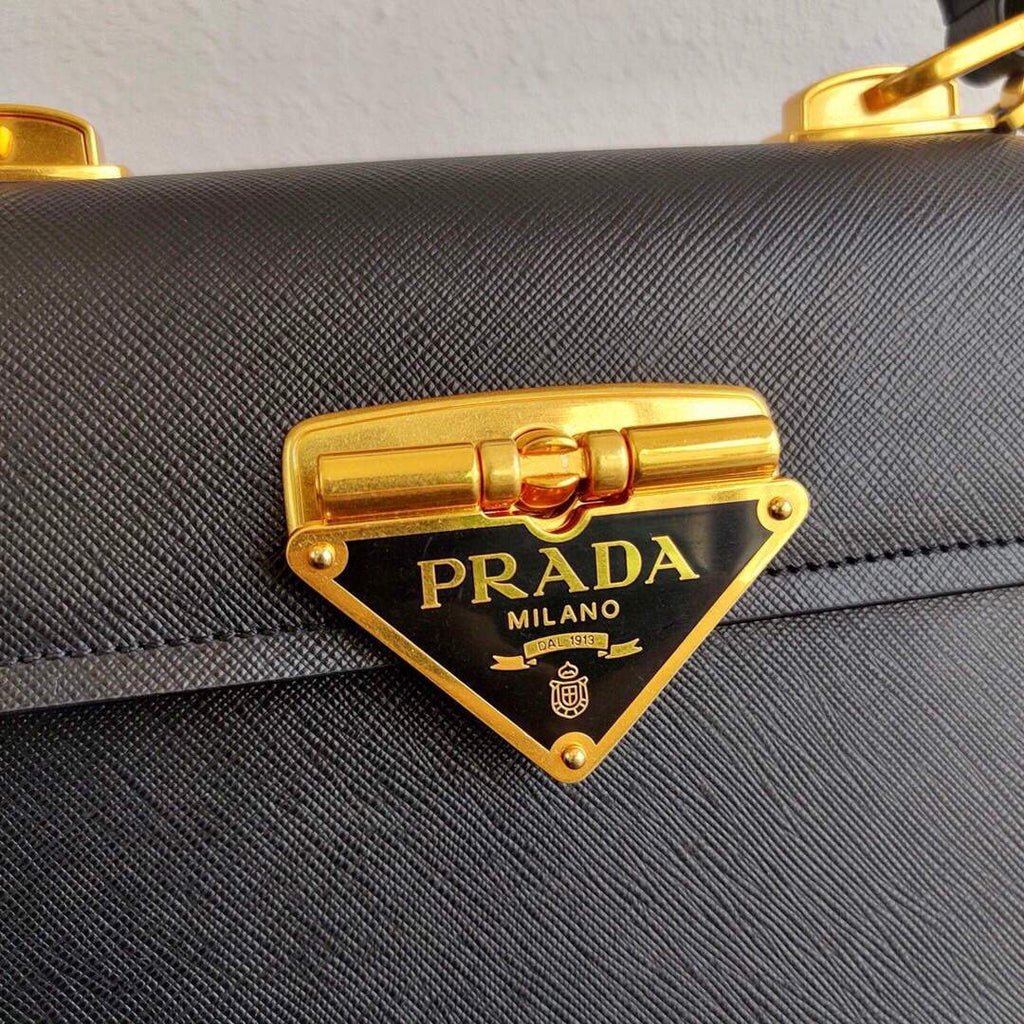 Prada Saffiano Leather Symbole Bag 1BN021 Black