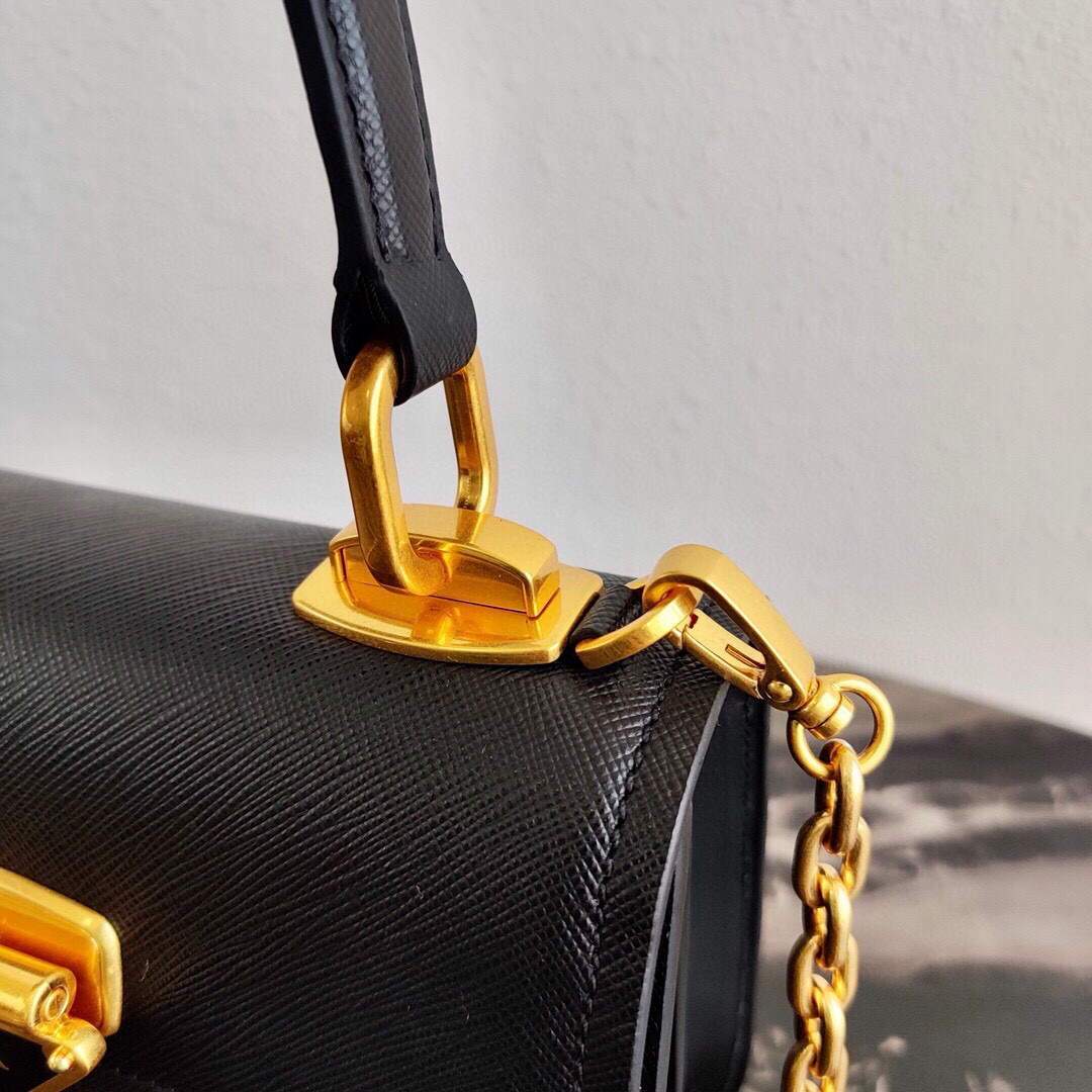 Prada Saffiano Leather Symbole Bag 1BN021 Black