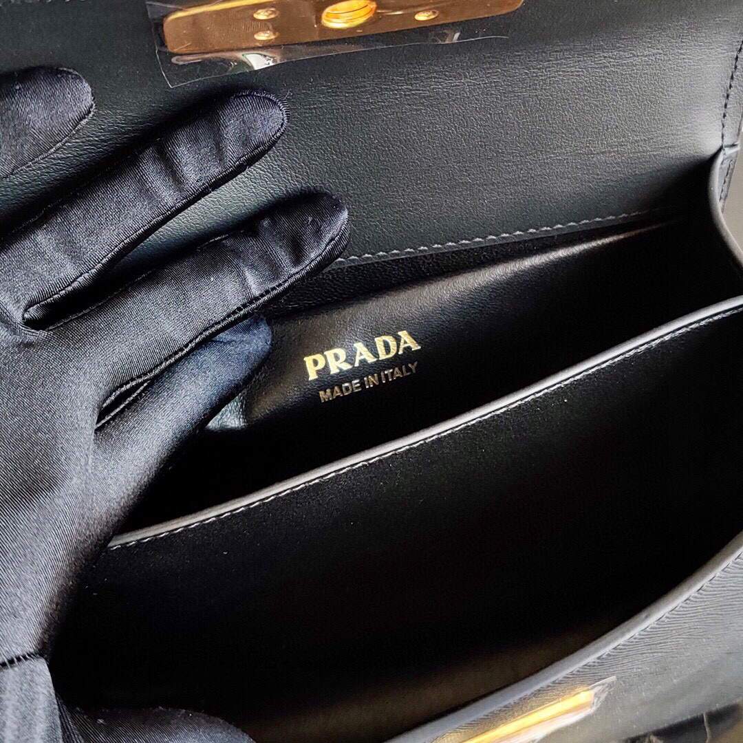 Prada Saffiano Leather Symbole Bag 1BN021 Black