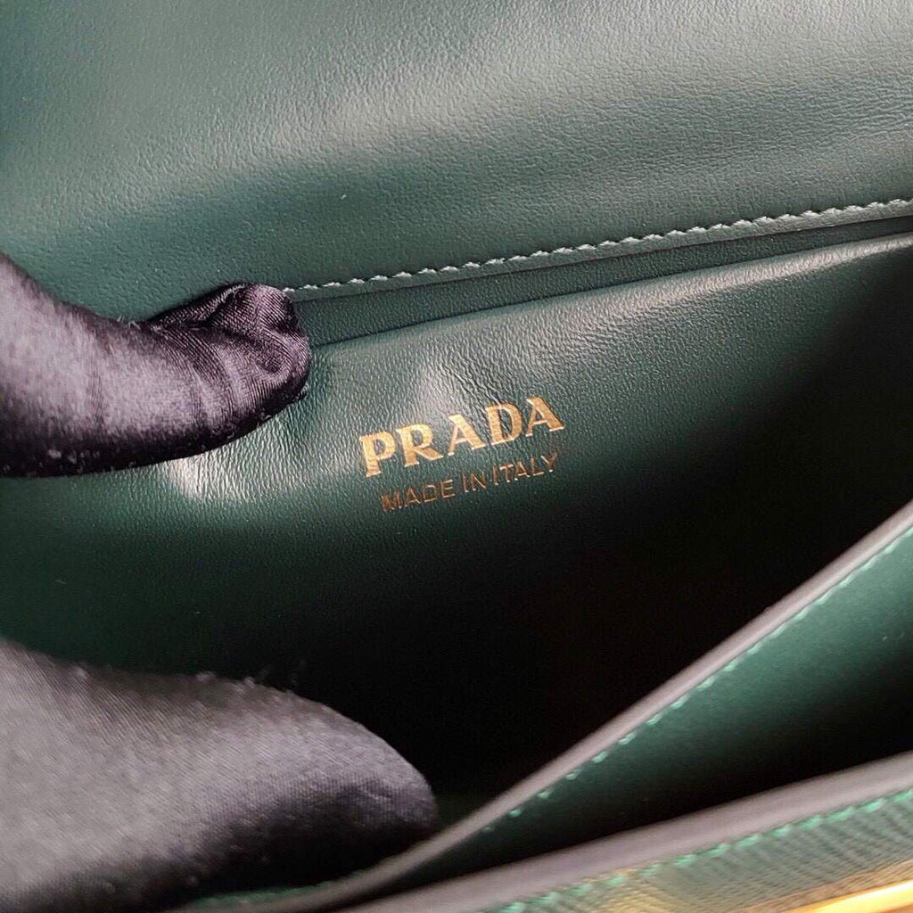Prada Saffiano Leather Symbole Bag 1BN021 Dark Green